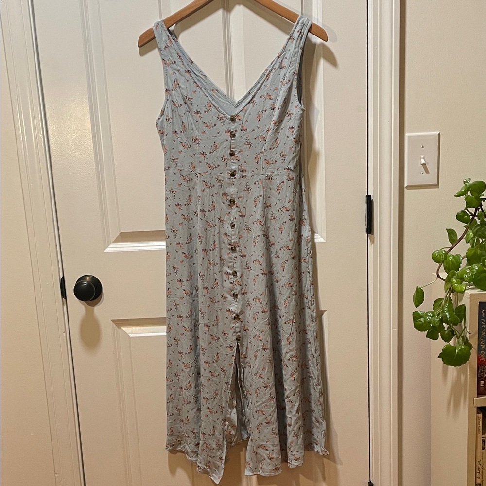 NWT American Eagle Outfitters Floral Midi Dress - Light Blue Size Small